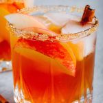 closeup of an apple cider margarita
