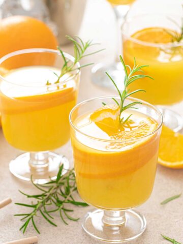 three glasses of tequila and orange juice cocktail