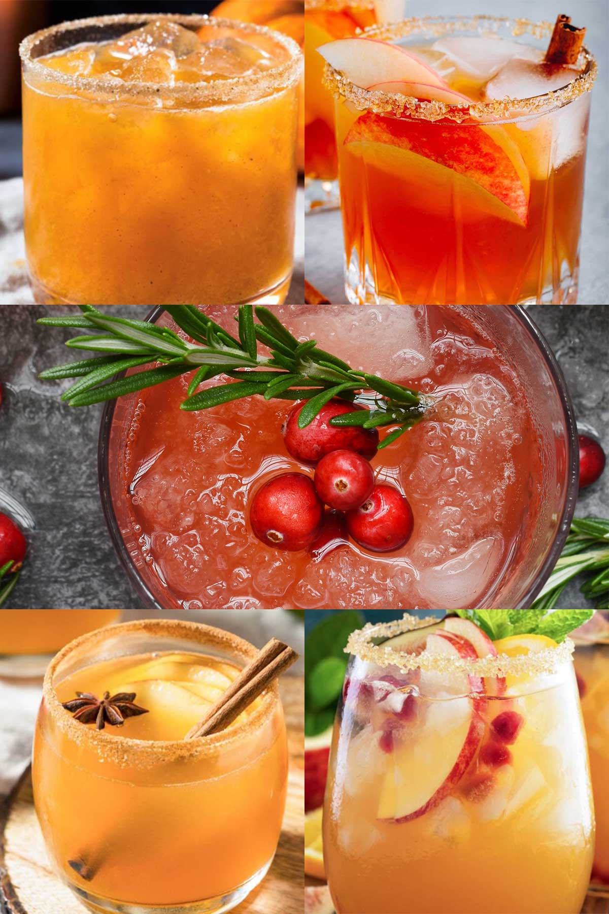 collage of fall tequila coctails