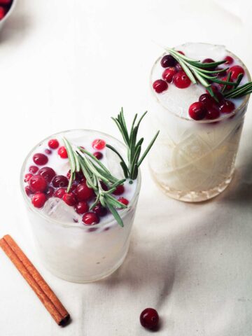 two glasses of white margarita