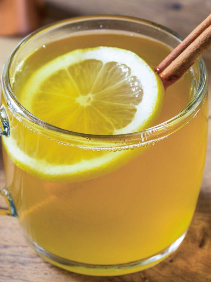 closeup of a tequila hot toddy