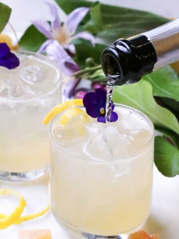 champagne margarita in a margarita glass