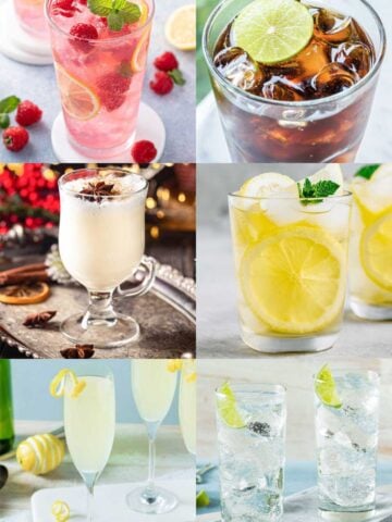 an image collage of six 2 ingredient tequila cocktails