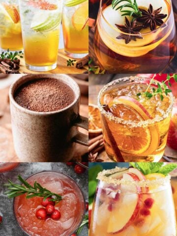 an image collage of six thanksgiving coctails