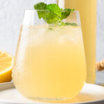 ginger margarita with mint sprig.