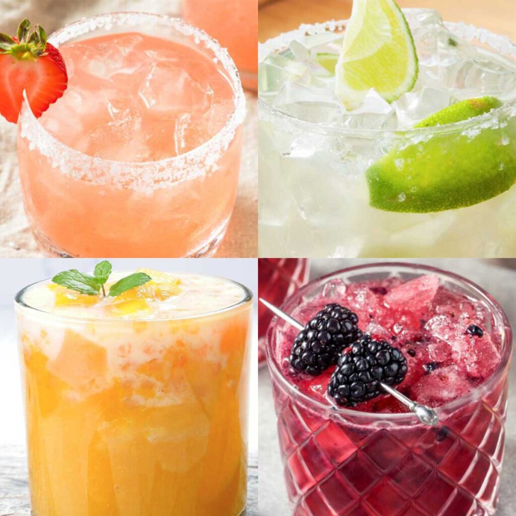 an image collage of skinny margaritas