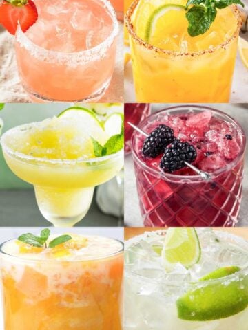 an image collage of skinny margaritas