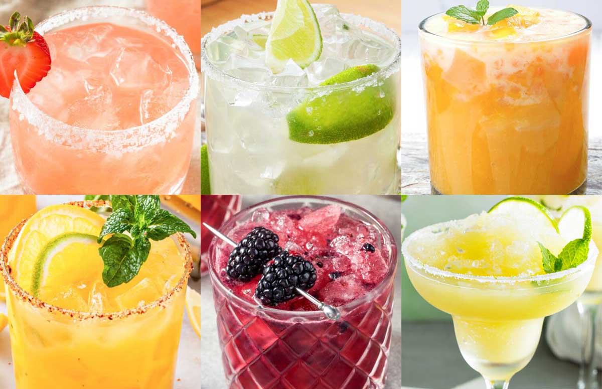 an image collage of skinny margaritas