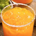 mango mezcalita with a salted rim