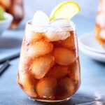 Dr. Pepper Margarita with a lime wedge