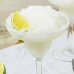 closeup of a frozen lime margarita