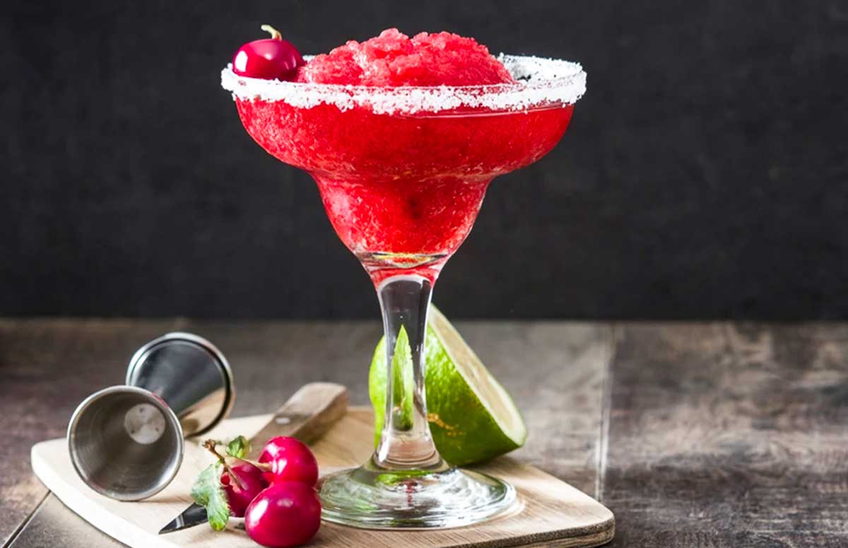 frozen cherry margarita cocktail